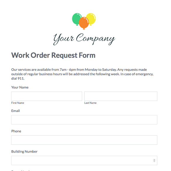 Work Order Request Form graphic