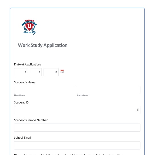 Work-Study Application Form graphic