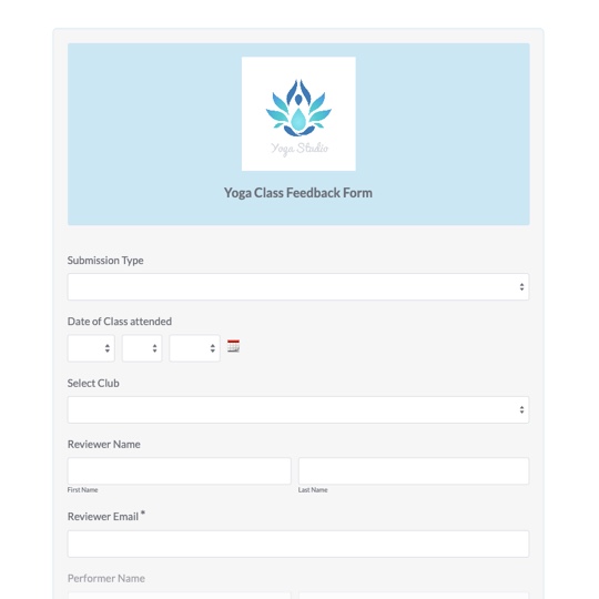 Yoga Feedback Form Template graphic
