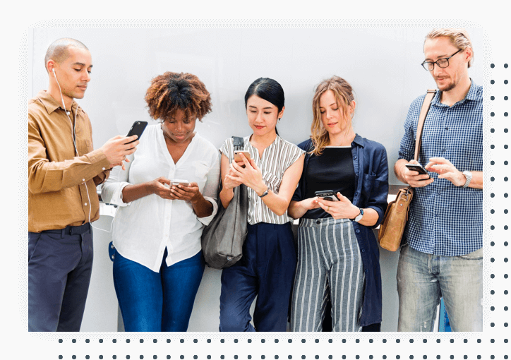 People on their phones